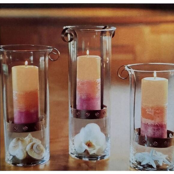 🩵PartyLite Sunesta Large 15" Glass Hurricane - Picture 2 of 14